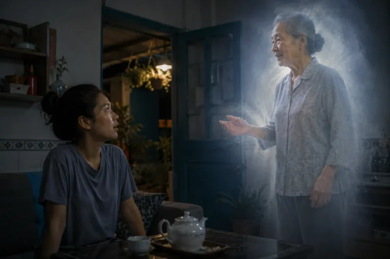 Mơ thấy người thân đã mất nói chuyện vui vẻ thường đem lại cảm giác bình yên và có thể phản ánh những ký ức tích cực đang dần thay thế nỗi đau mất mát.